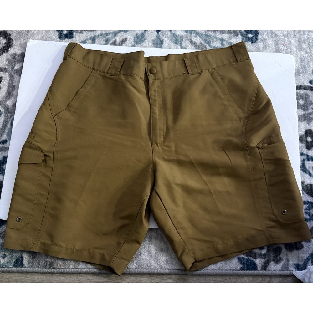 Mens Bimini Bay Outfitters Size 42 Brown Cargo Shorts 9.5" Ins Fish Boat NWOT